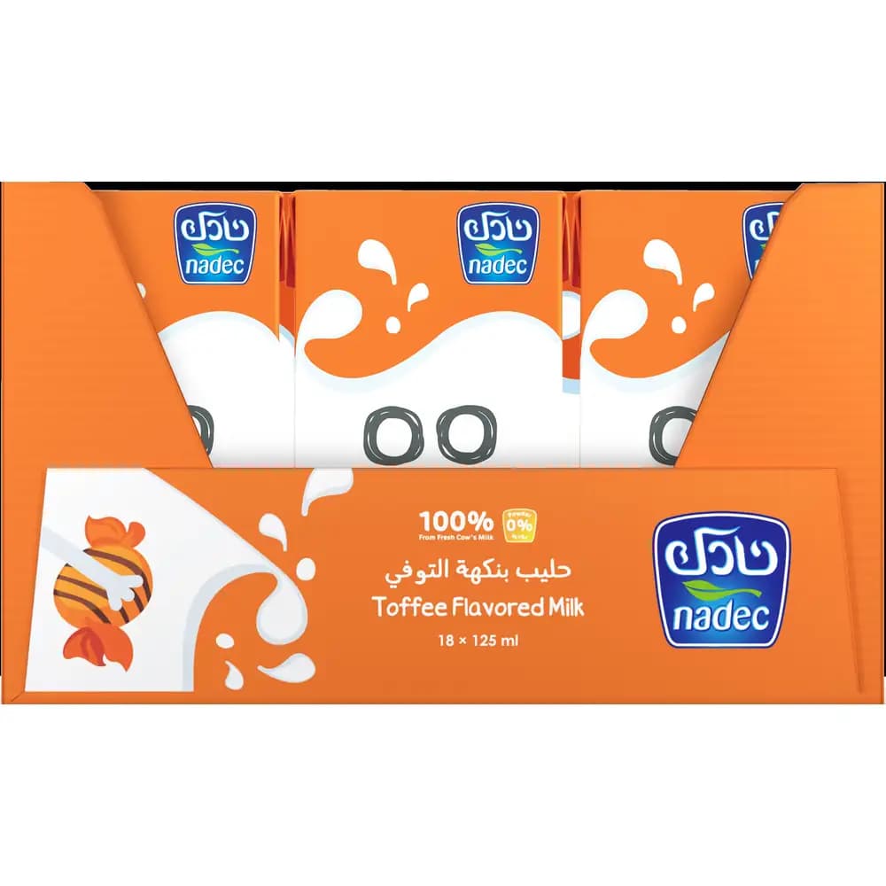 Nadec UHT Milk Toffee 18 x, 125ml
