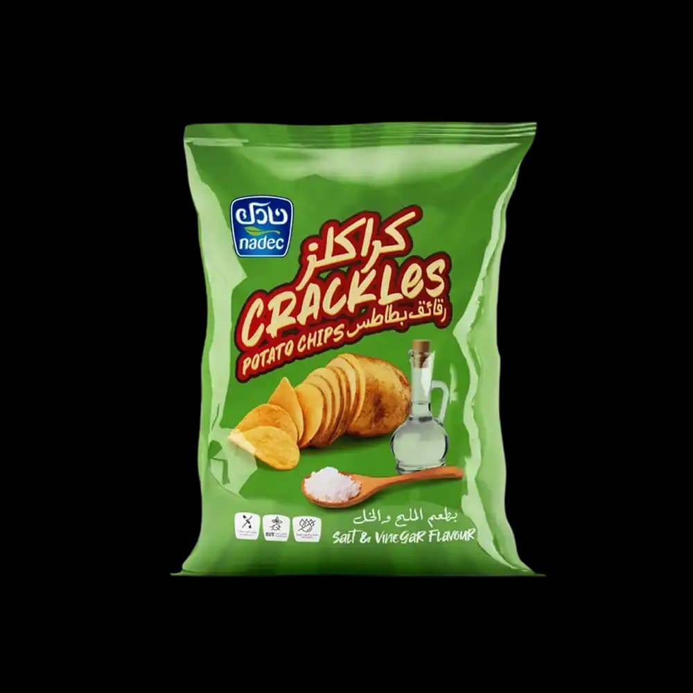 Nadec Crackles Potato Chips Salt & Vinegar, 40g