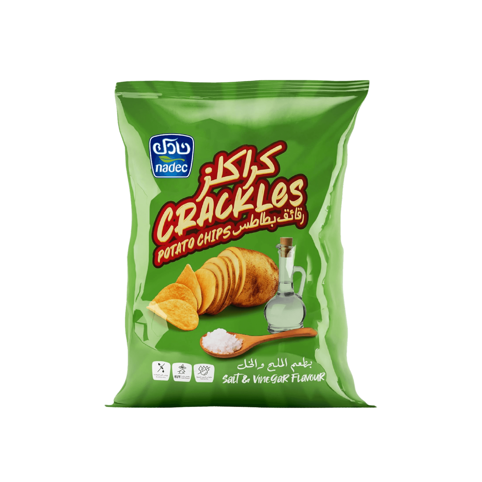 Nadec Crackles Potato Chips Salt & Vinegar, 155g