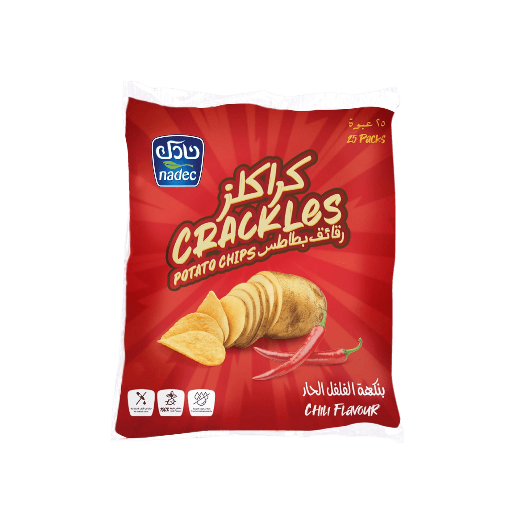 Nadec Crackles Potato Chips Chili 25 x 21 g