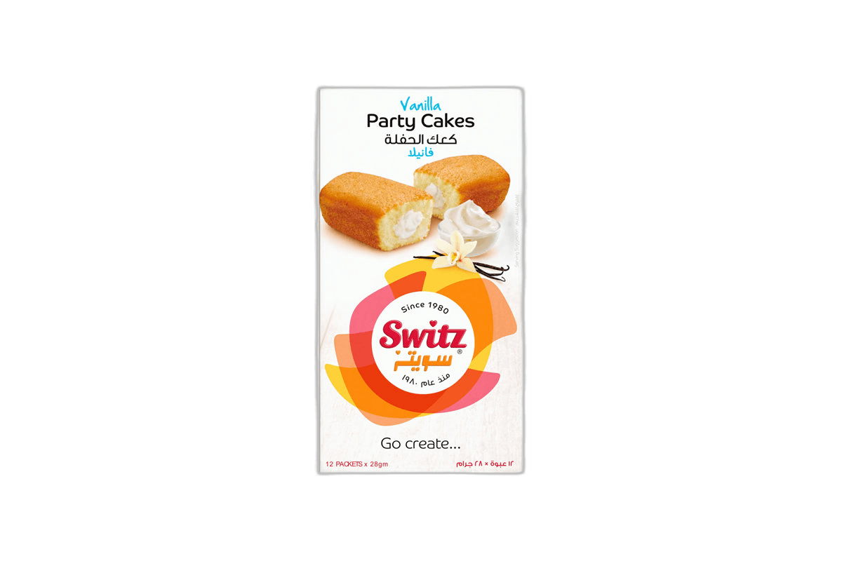 Switz Party Cake Vanilla with Cream 28 g 12 pcs