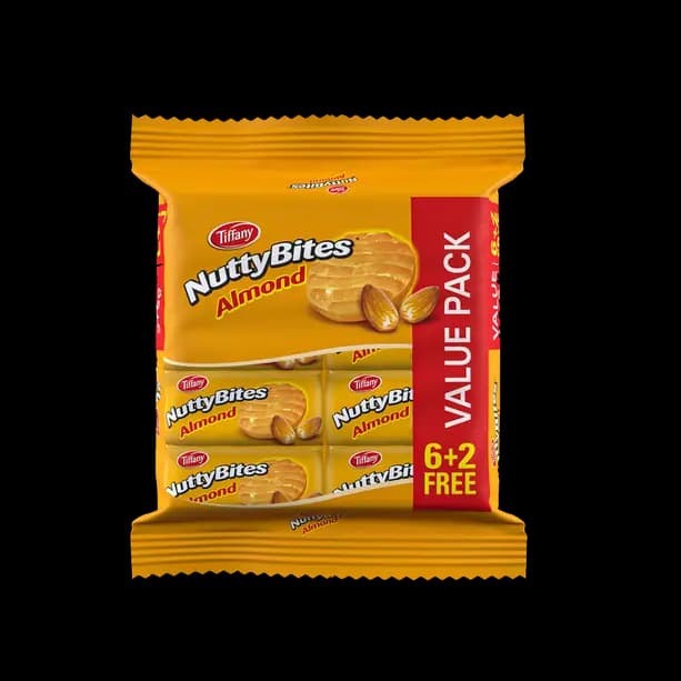 Tiffany Nutty Bites Almond 8 x, 72g