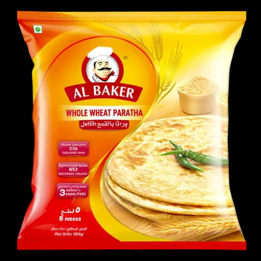 Al Baker Plain Whole Wheat Paratha, 400g
