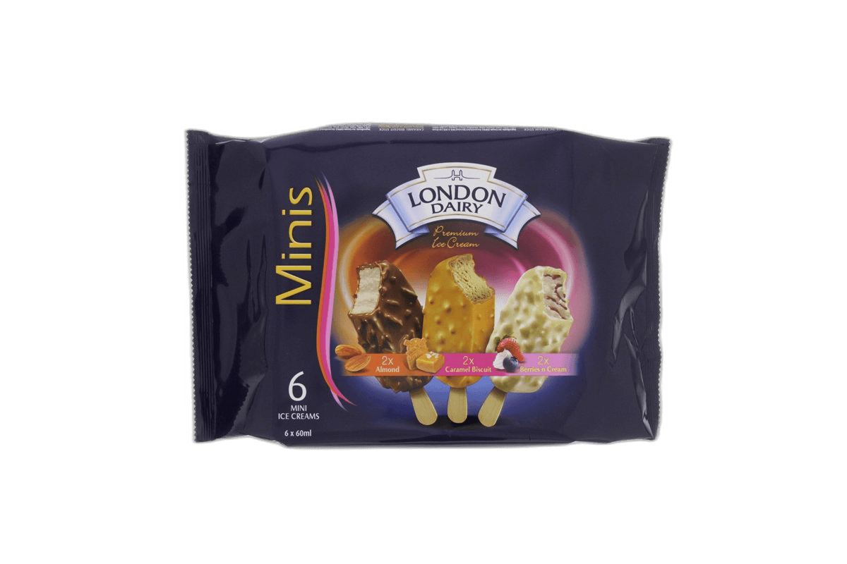 London Dairy Ice Cream Almnd Crml Berries 6 x 60 ml
