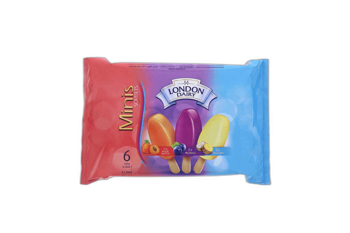 London Dairy Pinacolada Peach Blueberry Ice Cream