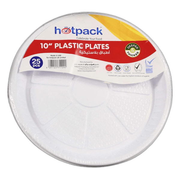 Hotpack Round Plastic Plate 10 25 Pack