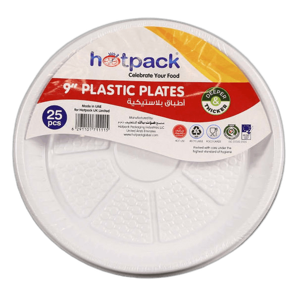 Hotpack Round Plastic Plate 9 25 Pack