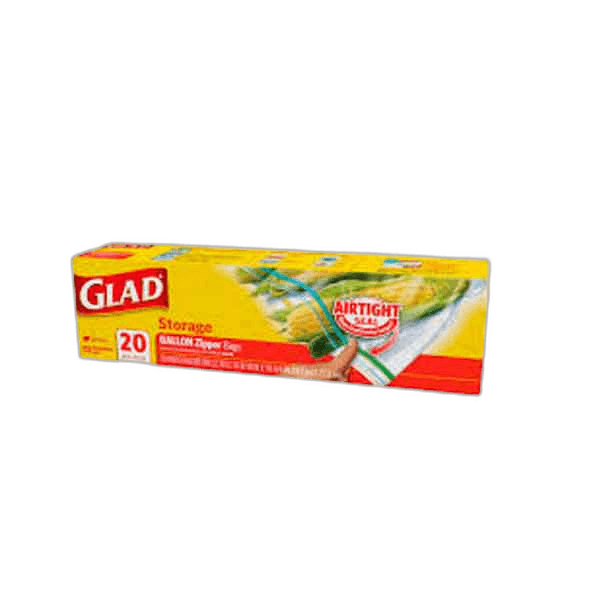 Glad Storage Zipper Bags Gallon 20 Pack