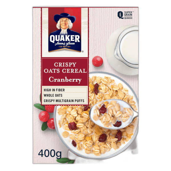 Quaker Crispy Oats Cereal Cranberry 400 g
