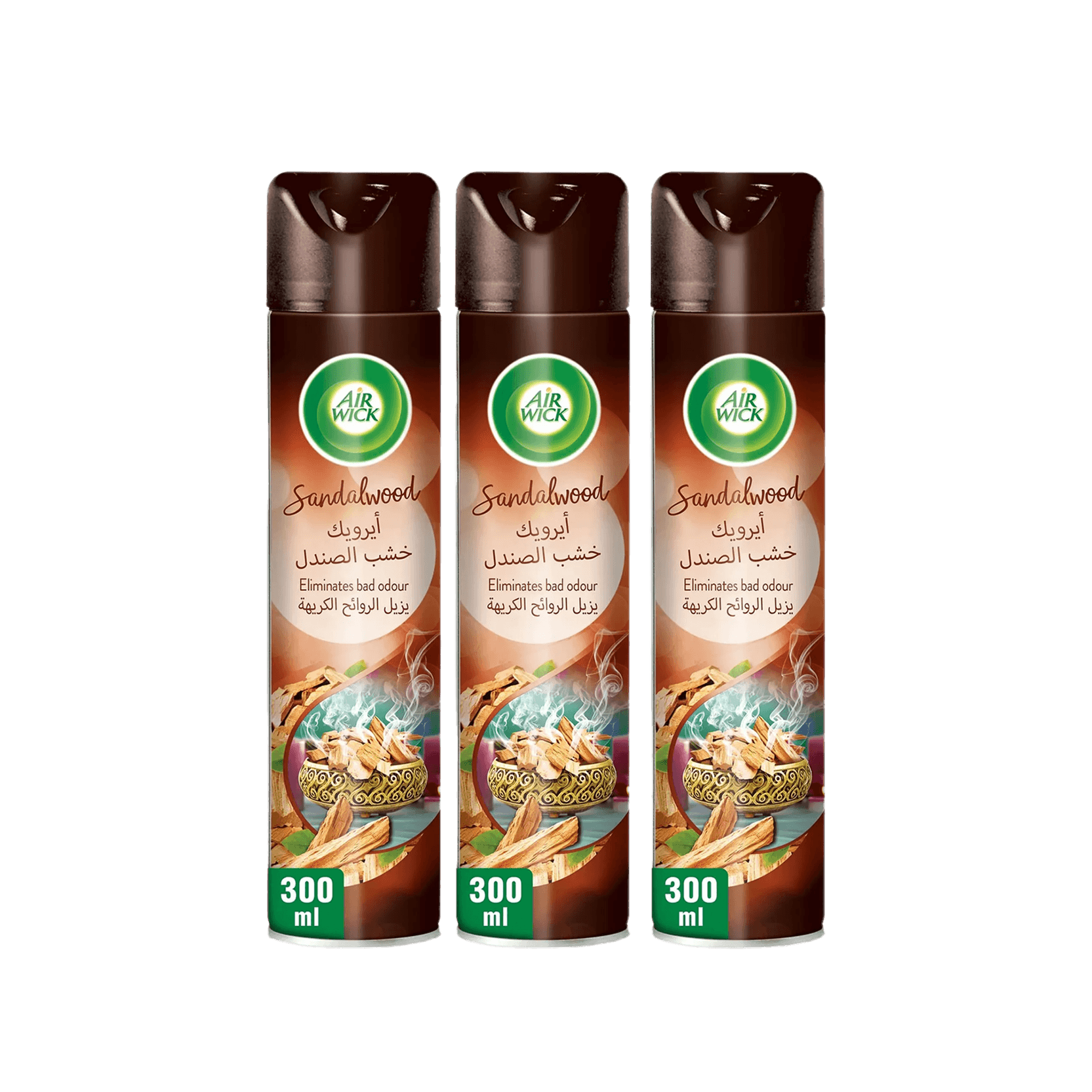 Airwick Aerosol Air Freshner Sandalwood 3 x 300 ml