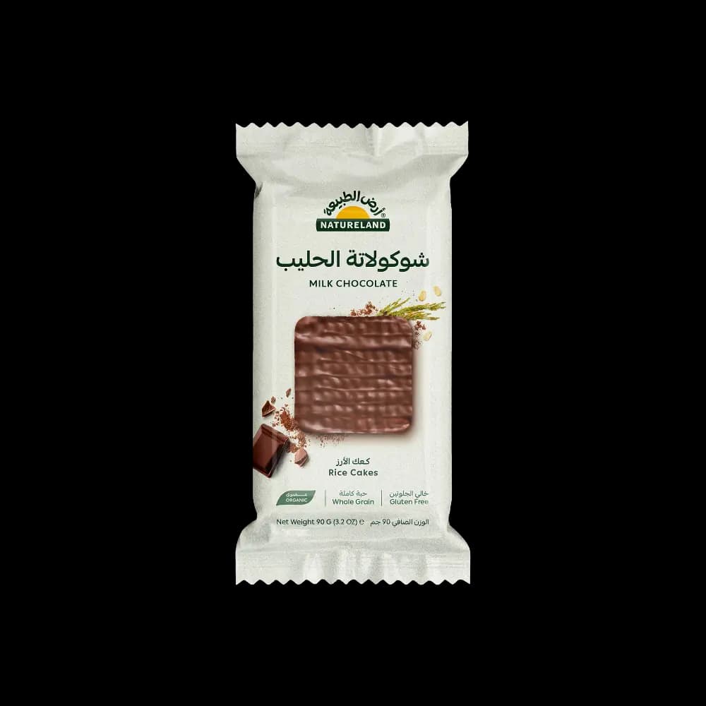 Natureland Rice Cakes Milk Chocolate, 90g