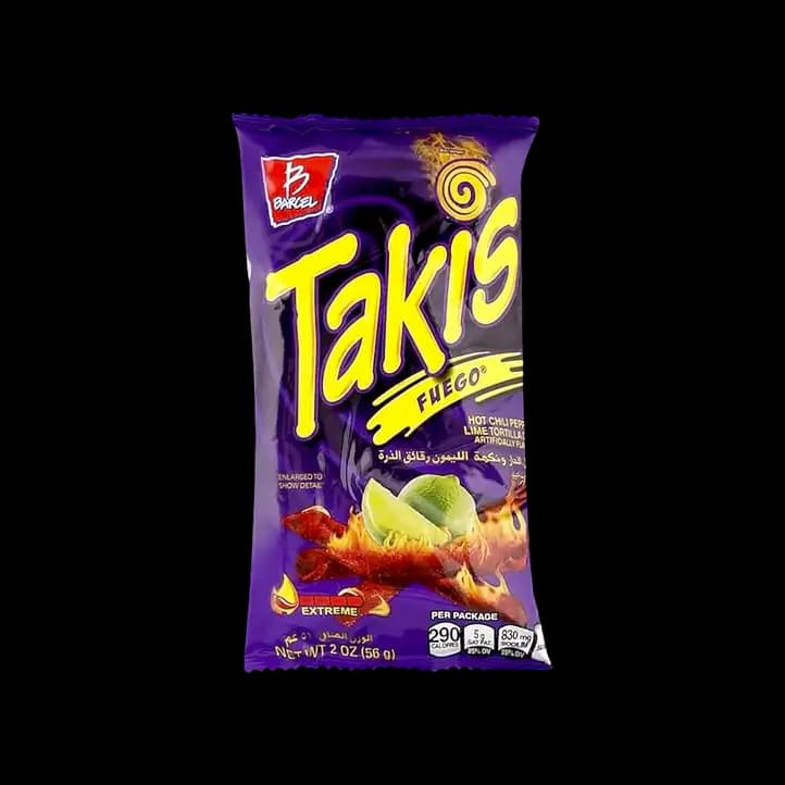 Barcel Hot C/P and Takis Fuego Tortilla Chips, 56g