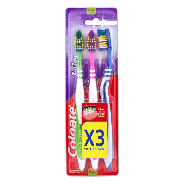 Colgate Zigzag Flex T/Brush Head Medium 3pack