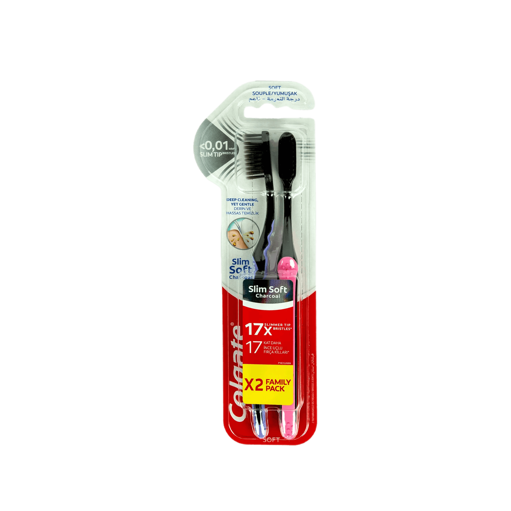 Colgate Slim Soft T/ Brush Charcoal 2pack