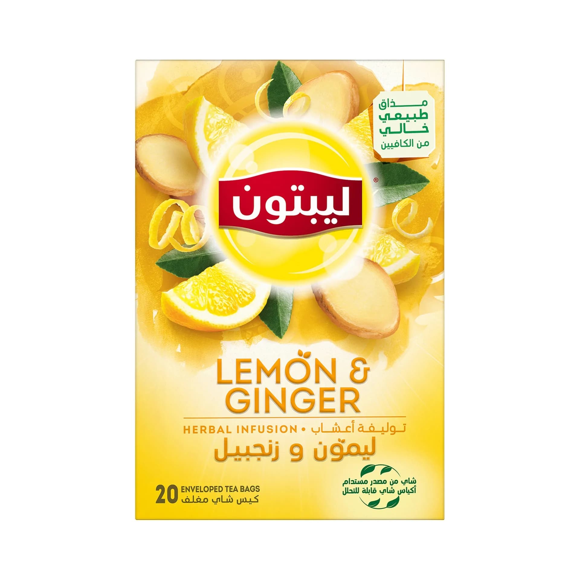 Lipton Herbal Infusion Lemon Ginger 20 x, 1.6g