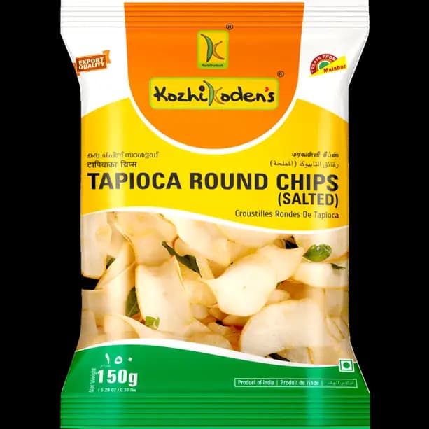 Kozhikodens Tapioca Round Chips Salted, 150g