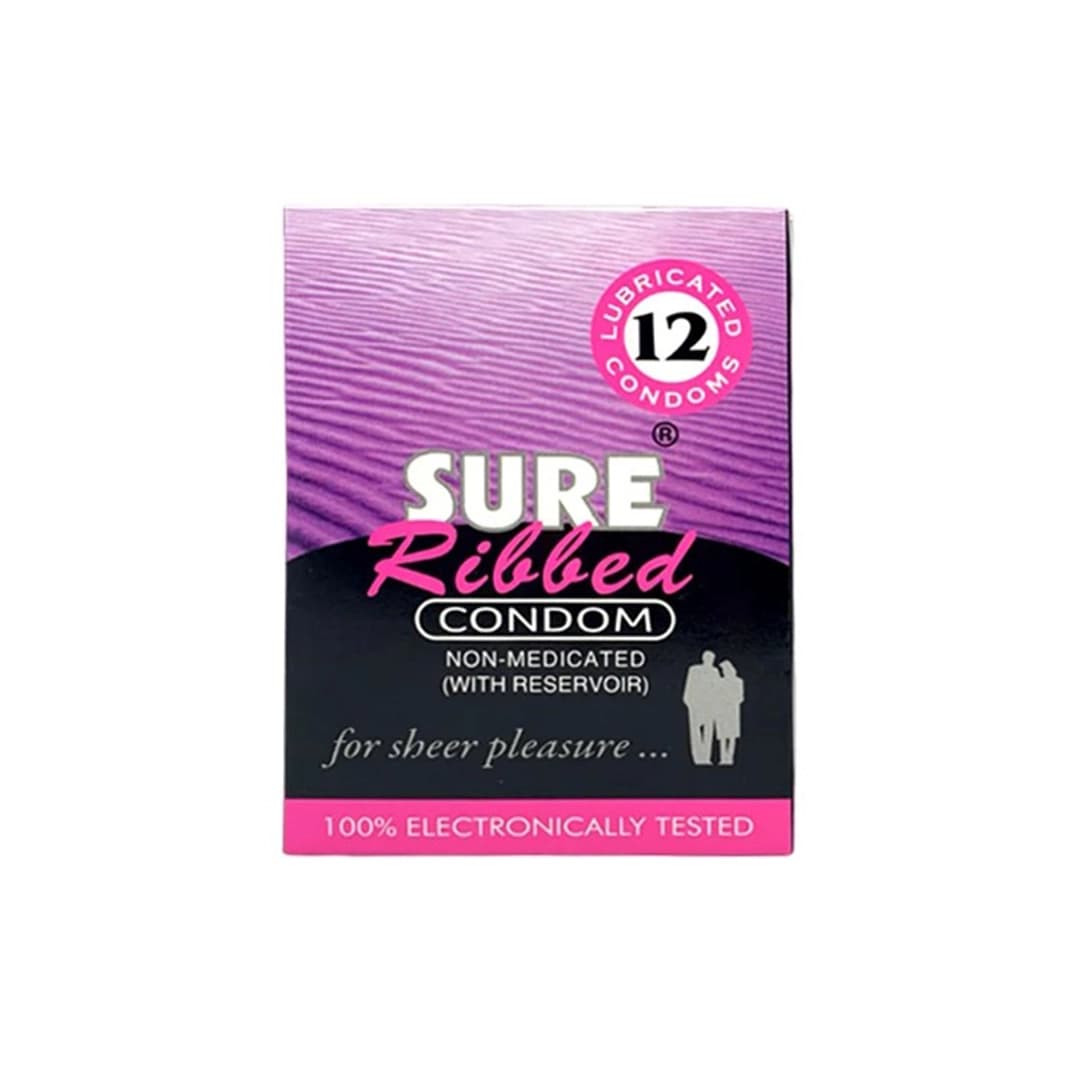 Sure Ribbed Condoms 12 pcs