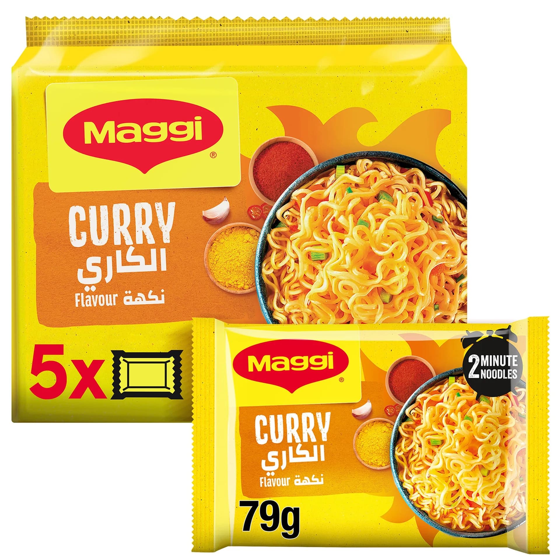Nestle Maggi 2minutes Curry Noodle 5 x, 79g