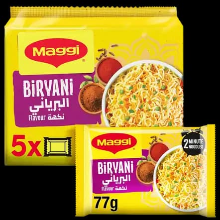 Nestle Maggi Biryani Masala Instant Noodles 2 Min 5 x 77g
