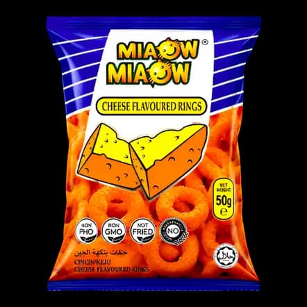 Miaow Cheese Flavoured Ring Chips, 50g