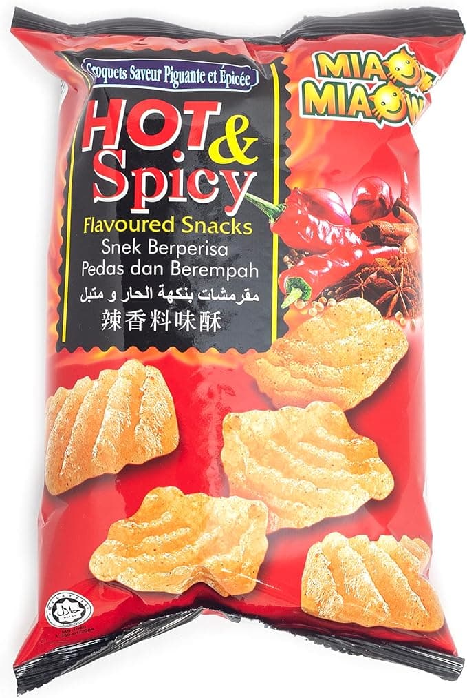 Miaow Hot and Spicy Flavoured Snacks 50 g